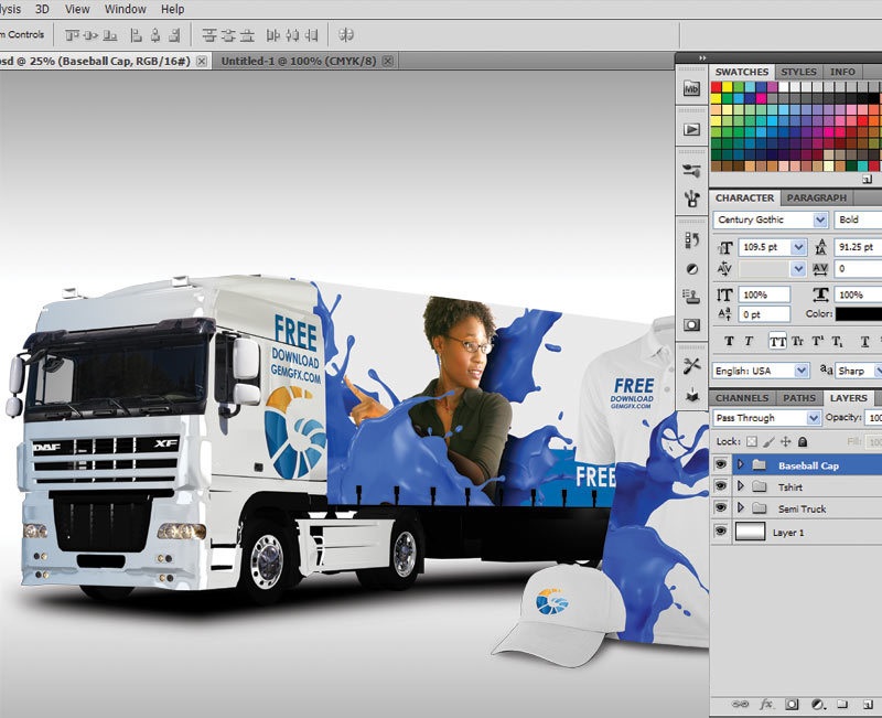 Descarga Este Mock Up De Chomba Gorra Y Camión En Psd Jumabu