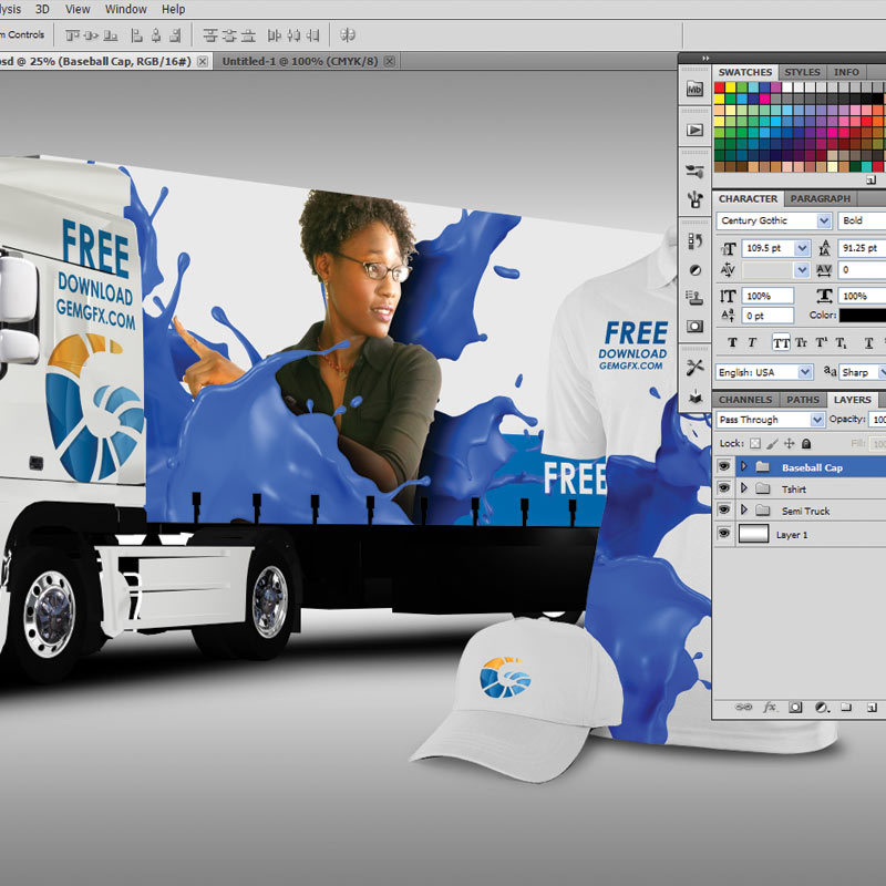Descarga Este Mock Up De Chomba Gorra Y Camión En Psd Jumabu